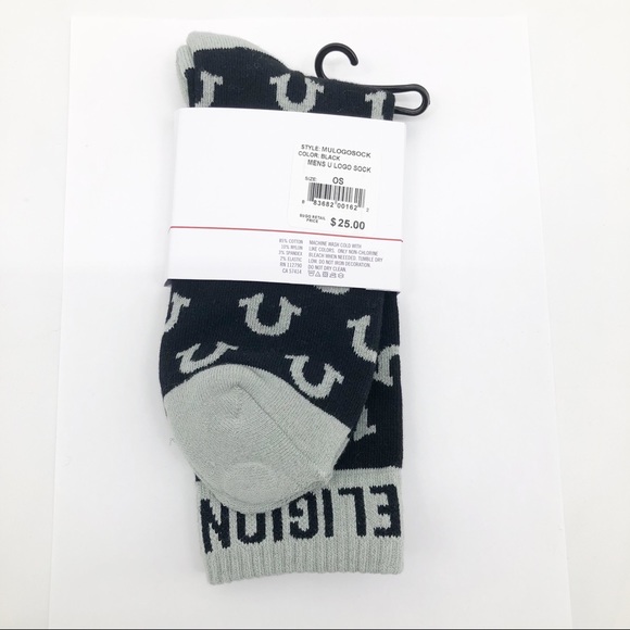 True Religion Underwear & Socks True Religion Mens U Logo Socks